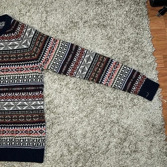 CPO Provisions Shipment Supply Sweater Medium Fair Isle Acrylic Lambswool Mens - Picture 6 of 10